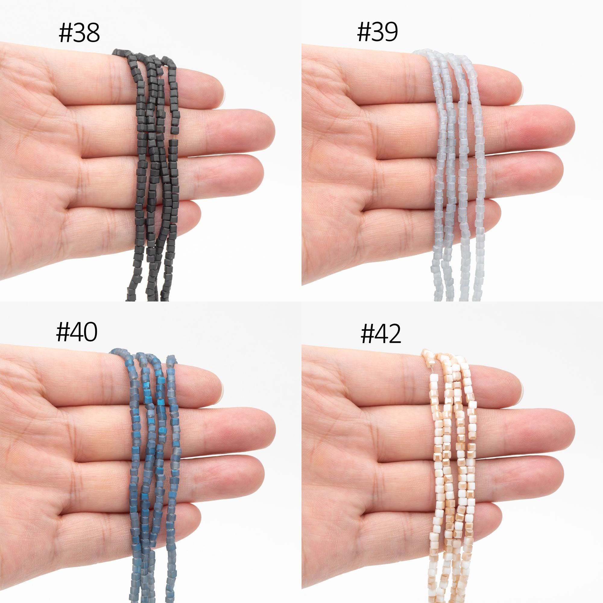 190 beads- Faceted Glass Cube, 2mm Tiny Faceted Crystal beads, (#FZ-02)